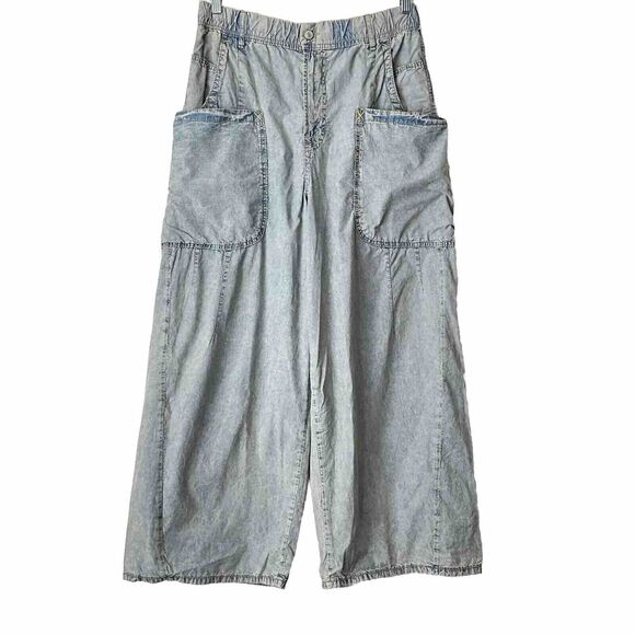 We The Free Shibuya Wide Leg Jeans Elastic Comfort Waist Blue Washed S - Picture 3 of 12